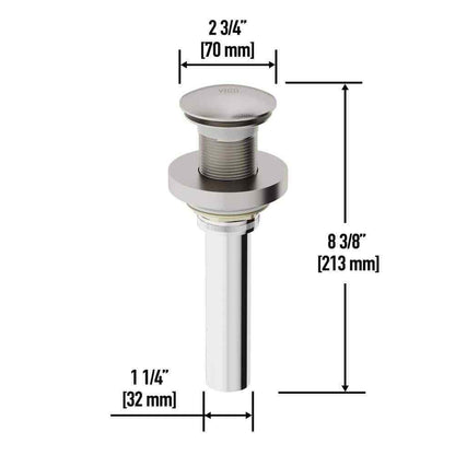 VIGO Vessel Bathroom Sink Pop-Up Drain and Mounting Ring in Brushed Nickel