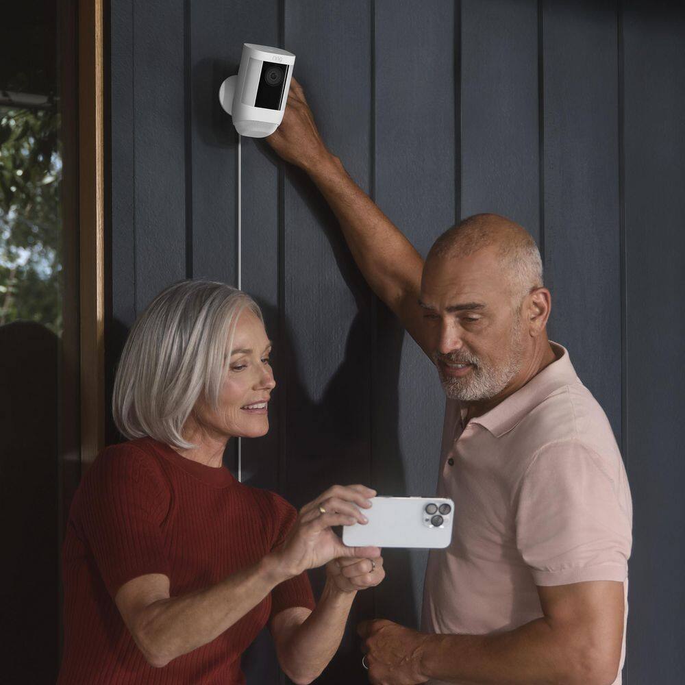 Ring Spotlight Cam Pro Plug-In - Smart Security Video Camera w/ LED Lights Black