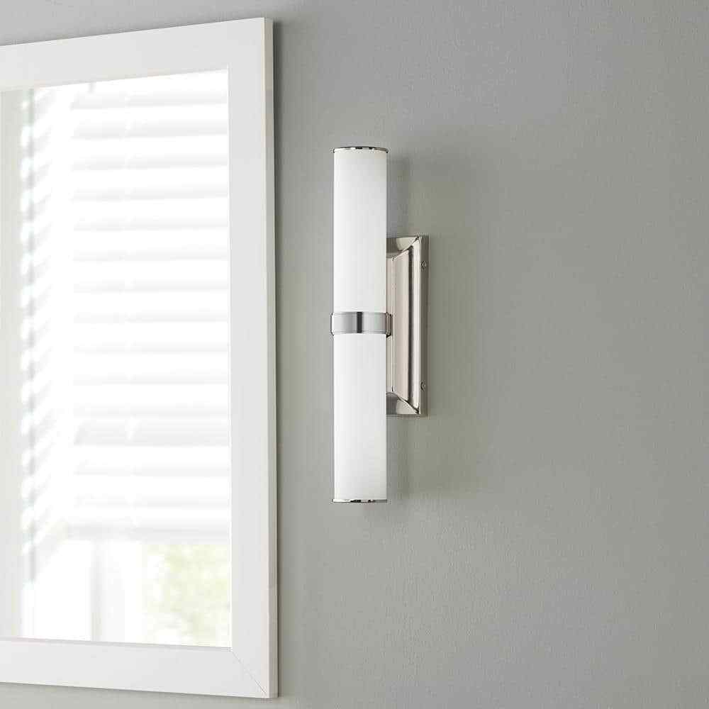Home Decorators Rolande 60-Watt Equivalent Polished Nickel LED Vanity Light