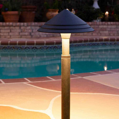 Hampton Bay Low Voltage Black Outdoor LED Path Light w/ Adjustable Post Height