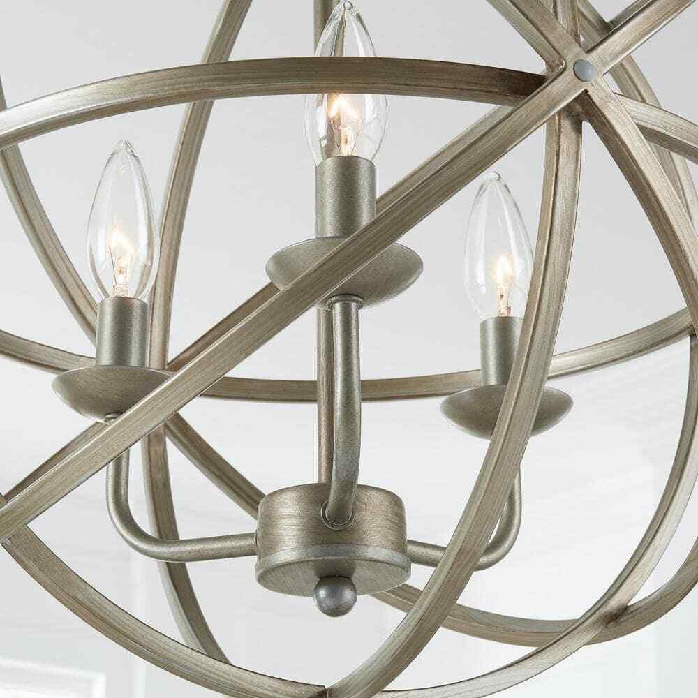 Home Decorators Sarolta Sands 3-Light Antique Silver Orb Chandelier