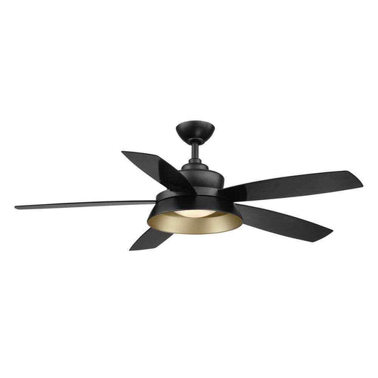 Home Decorators Kempston 52 in. Integrated LED Outdoor Matte Black Ceiling Fan