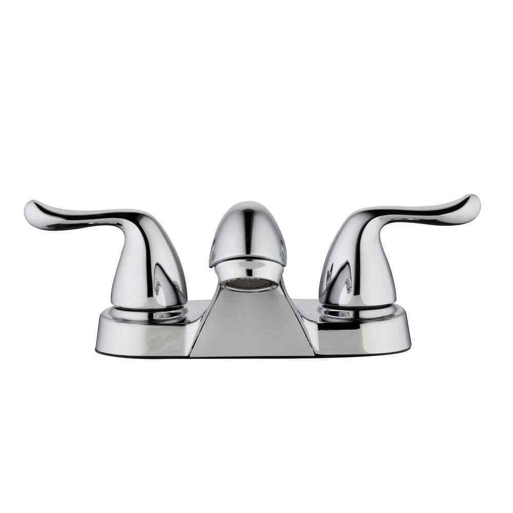 Glacier Bay Constructor 4 in. Centerset 2-Handle Low-Arc Bathroom Faucet Chrome