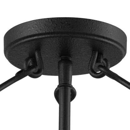 Home Decorators Crestlane 16.5 in. 4-Light Black Semi-Flush Mount Glass Fixture