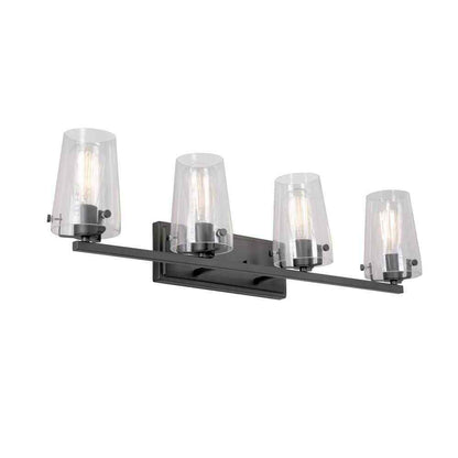 Home Decorators Creek Crossing 33.75 in. 4-Light Black Bathroom Vanity Light