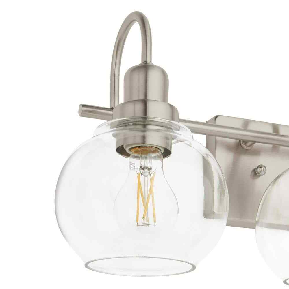 Home Decorators Halyn 23 in. 3-Light Brushed Nickel Bathroom Vanity Light