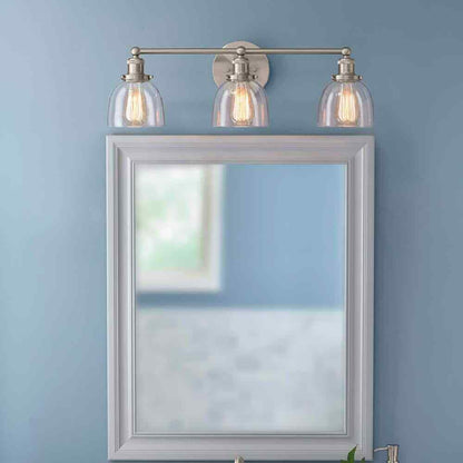 Home Decorators Evelyn 26.75 in. 3-light Brushed Nickel Modern Industrial Vanity