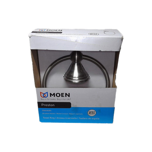 MOEN Preston Towel Ring in Spot Resist Brushed Nickel DN8486BN