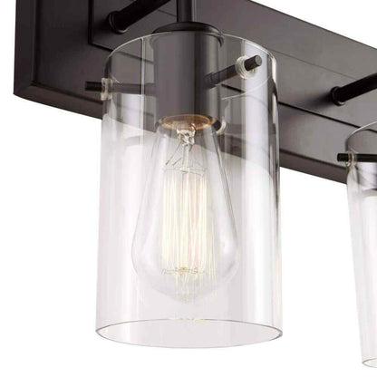 Hampton Bay Regan 29.25 in. 4-Light Matte Black Bathroom Vanity Light