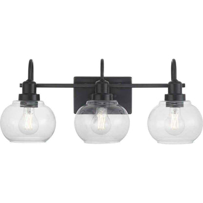 Home Decorators Halyn 23 in. 3-Light Matte Black Bathroom Vanity Light