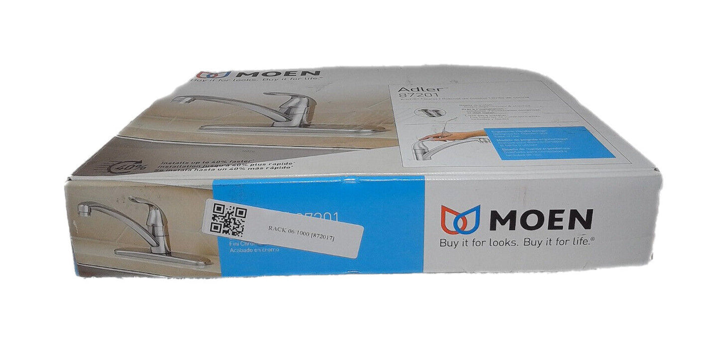 MOEN Adler Single-Handle Low Arc Kitchen Faucet in Chrome with Tool Free Install