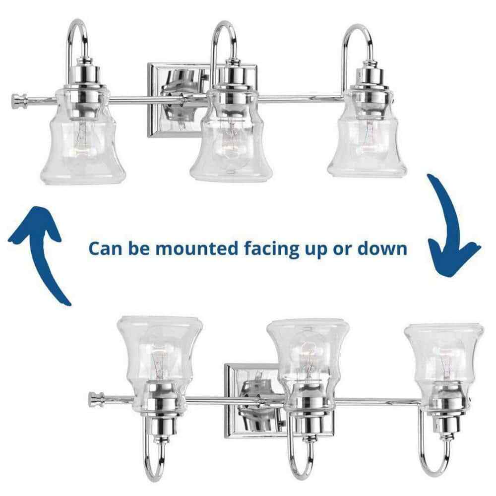 Progress Lighting Litchfield 3-Light Polished Chrome Coastal Bath Vanity