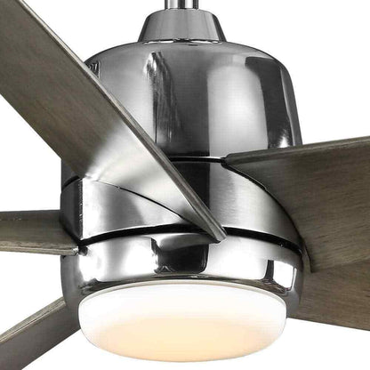 Hampton Bay Mena 54 in Integrated LED Indoor/Outdoor Polished Nickel Ceiling Fan