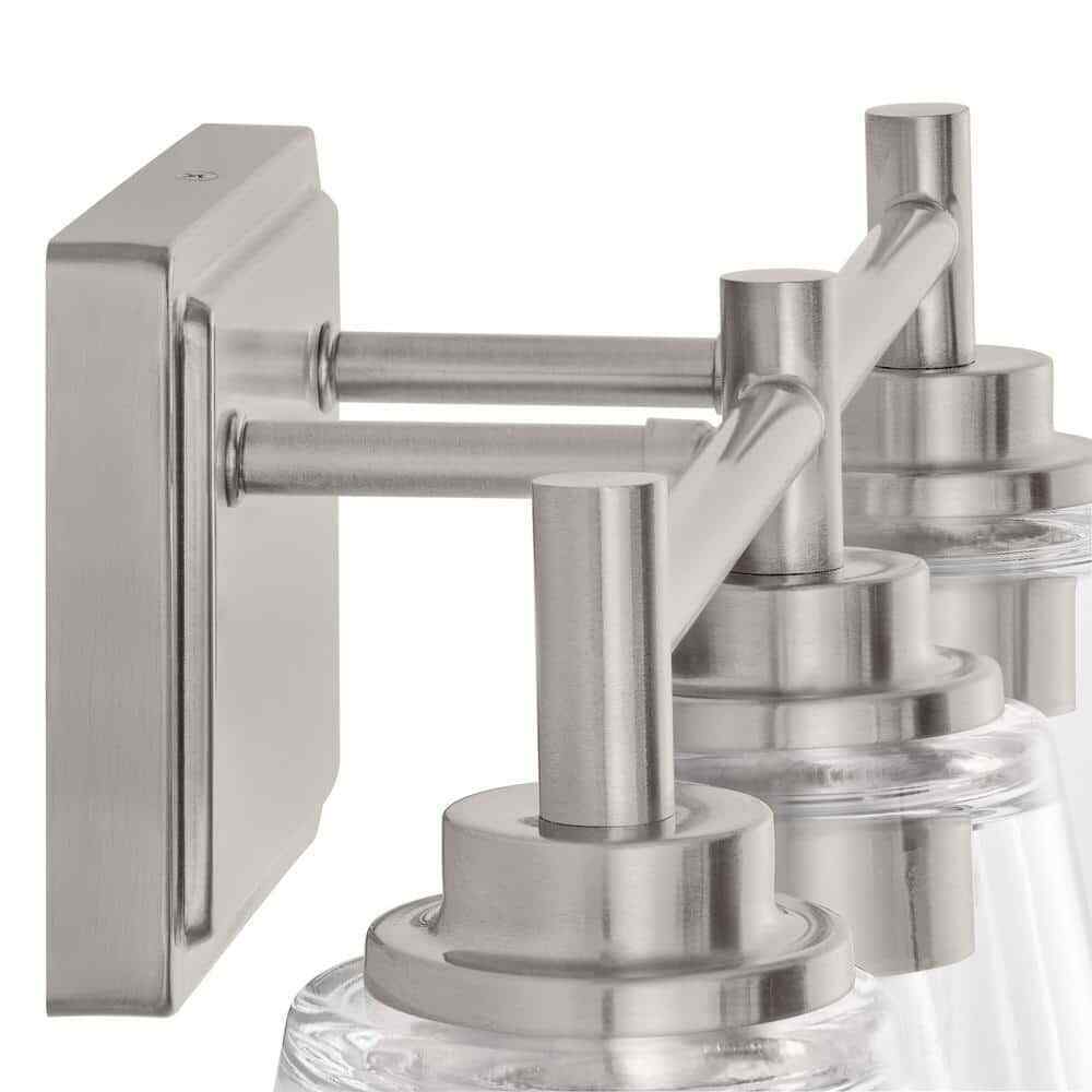 Hampton Bay Wakefield 22.5 in. 3-Light Brushed Nickel Bath Vanity Light