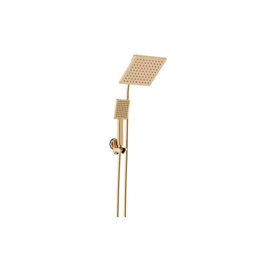 Glacier Bay Modern Dual Wall Mount Fixed and Handheld Shower Heads Matte Gold