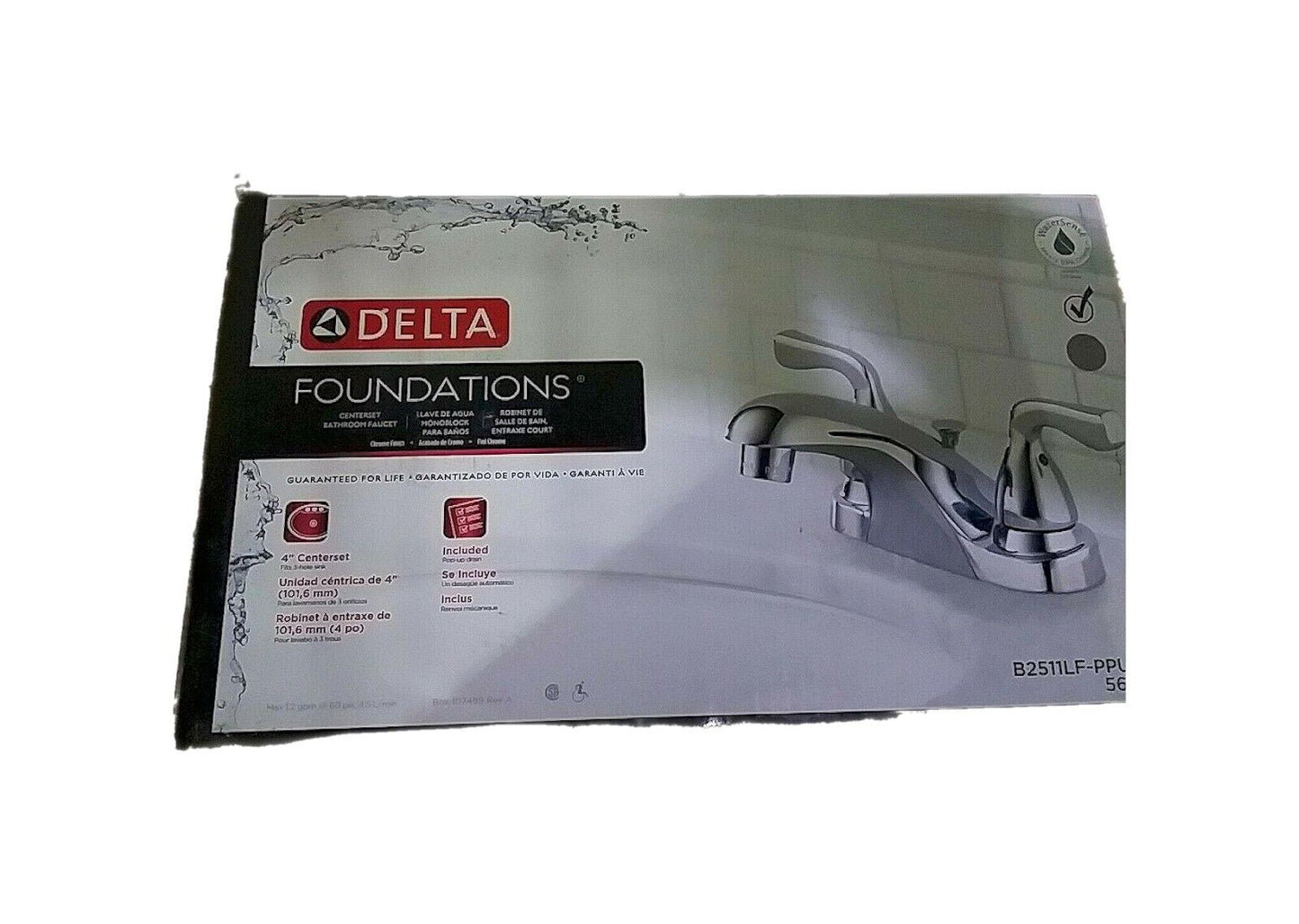 Delta Foundations 4 in. Centerset 2-Handle Bathroom Faucet in Chrome