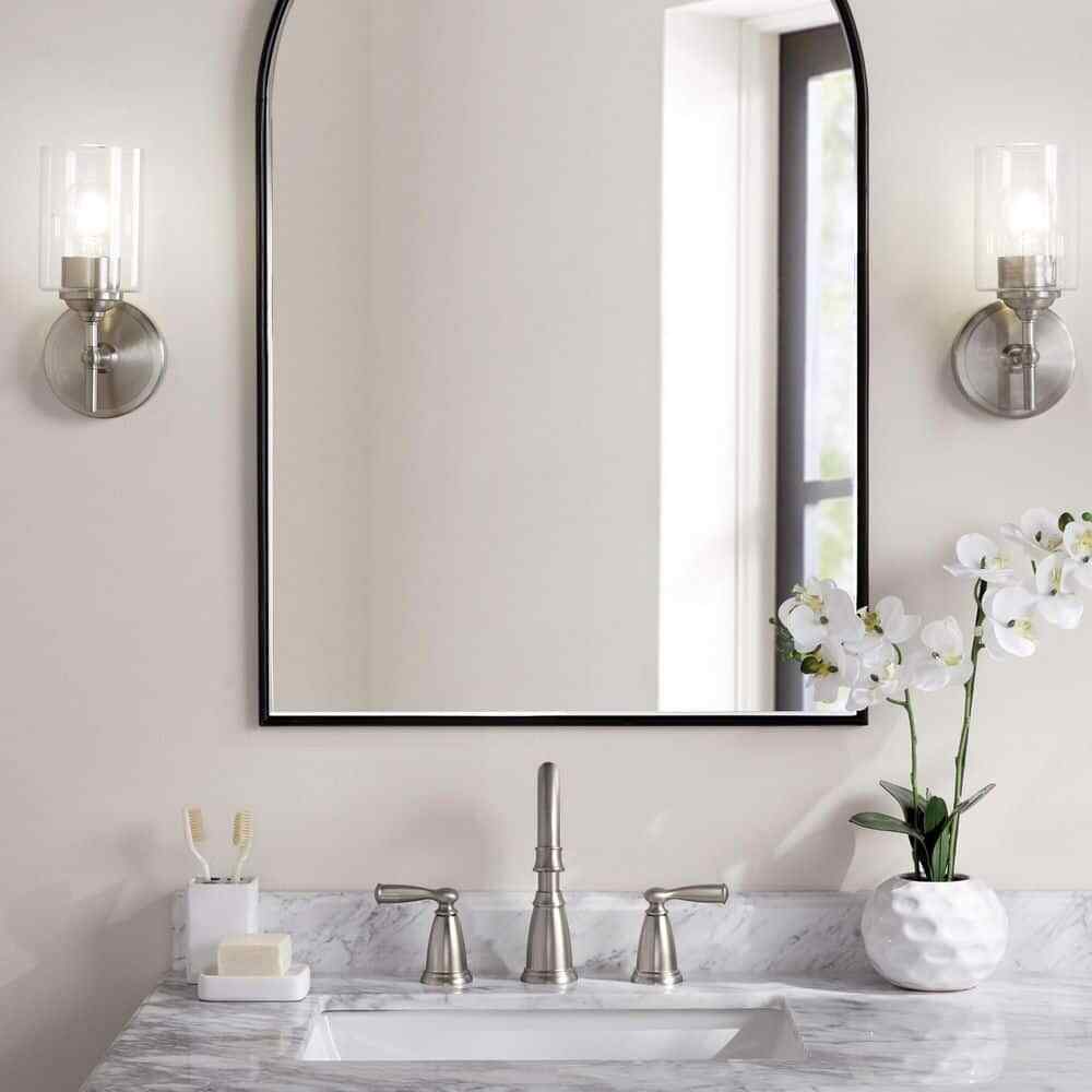 Home Decorators Ayelen 1-Light Brushed Nickel Indoor Wall Sconce