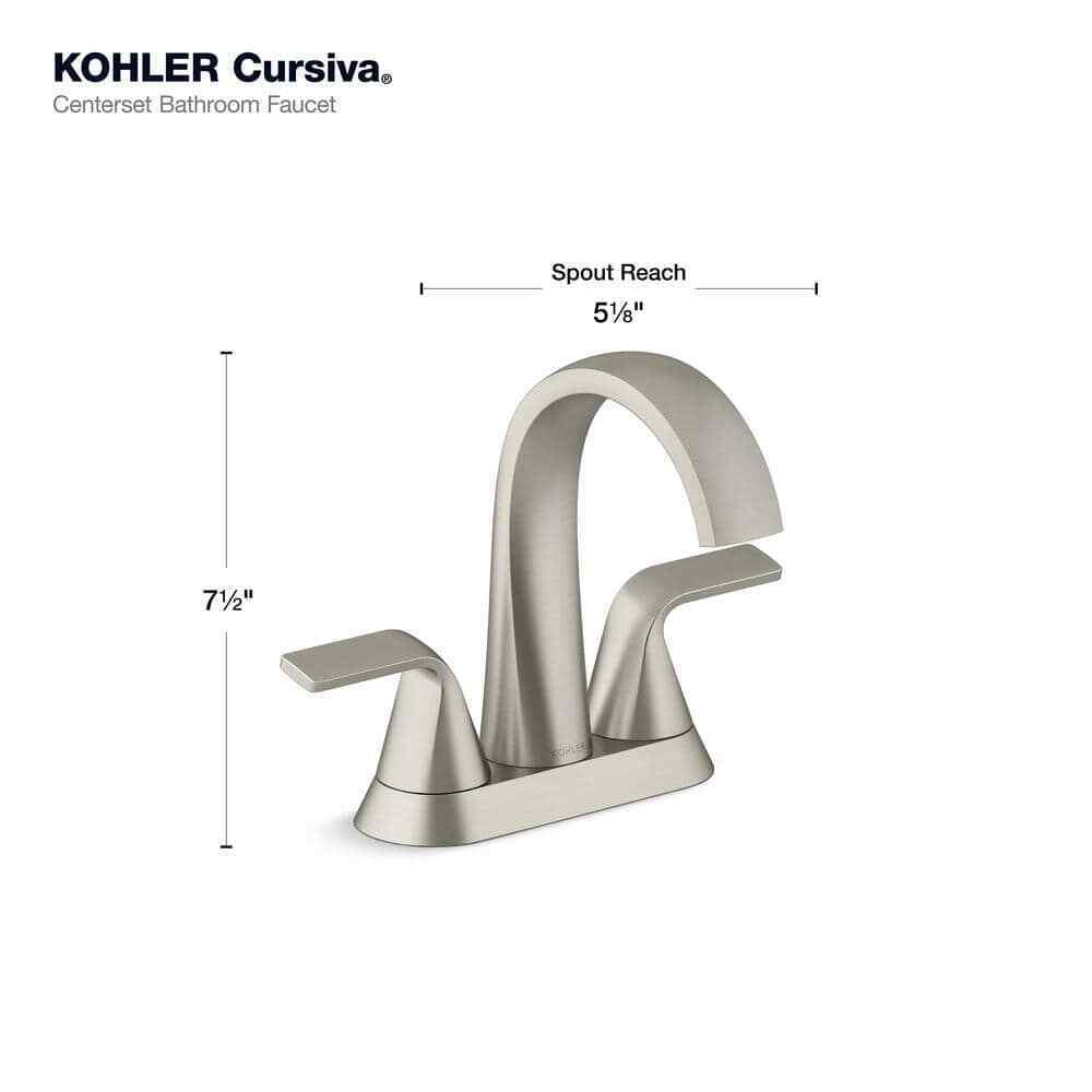 KOHLER Cursiva 4 in. Centerset Double Handle Bathroom Faucet