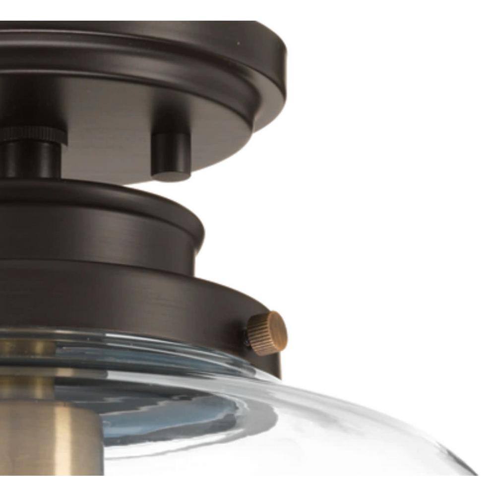 Progress Lighting Judson Collection 1-Light Antique Bronze Flush Mount