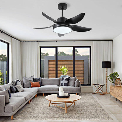 HKMGT 37.8 in. 5-Blade Smart Black Ceiling Fan w/ LED Light and Remote Control