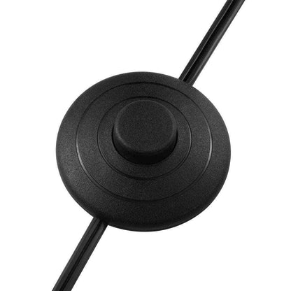 Hampton Bay Wythe 1-Light Black Downbridge Floor Lamp w/ Fabric Drum Shade