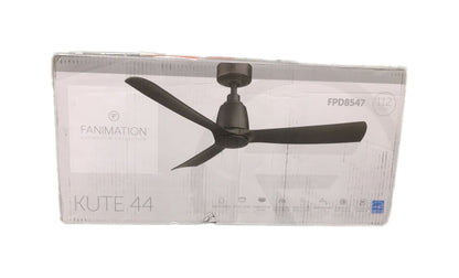 FANIMATION Kute 44 in. Indoor/Outdoor Black Ceiling Fan w/ Remote Control