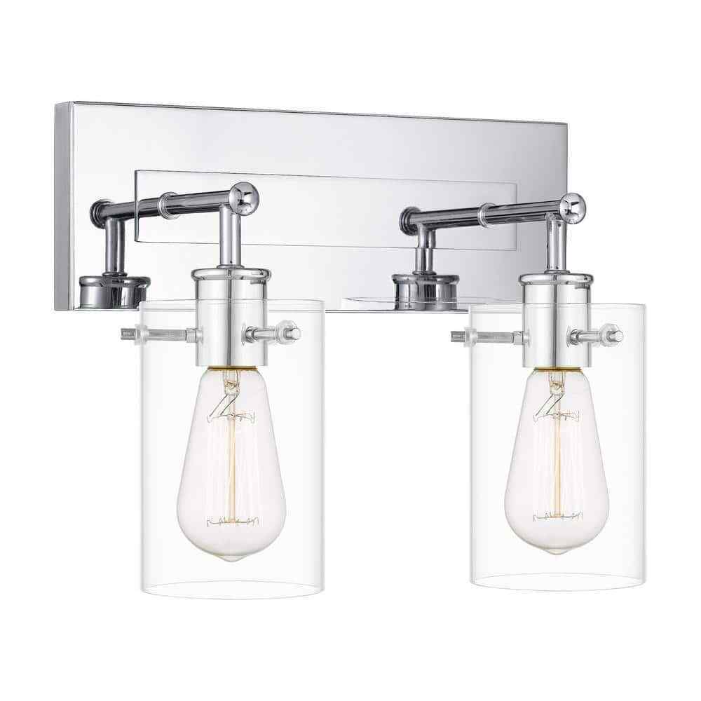 Hampton Bay Regan 12.75 in. 2-Light Chrome Bathroom Vanity Light