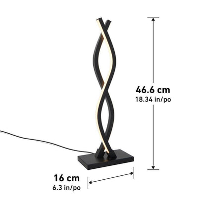 Artika Wave 18 in. Black Modern Dimmable Table Lamp for Living Room TL-WA-BL