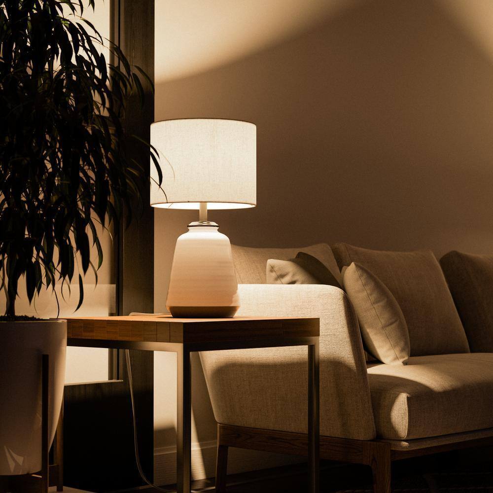 Hampton Bay Flynn 21.25 in. White Accent Lamp