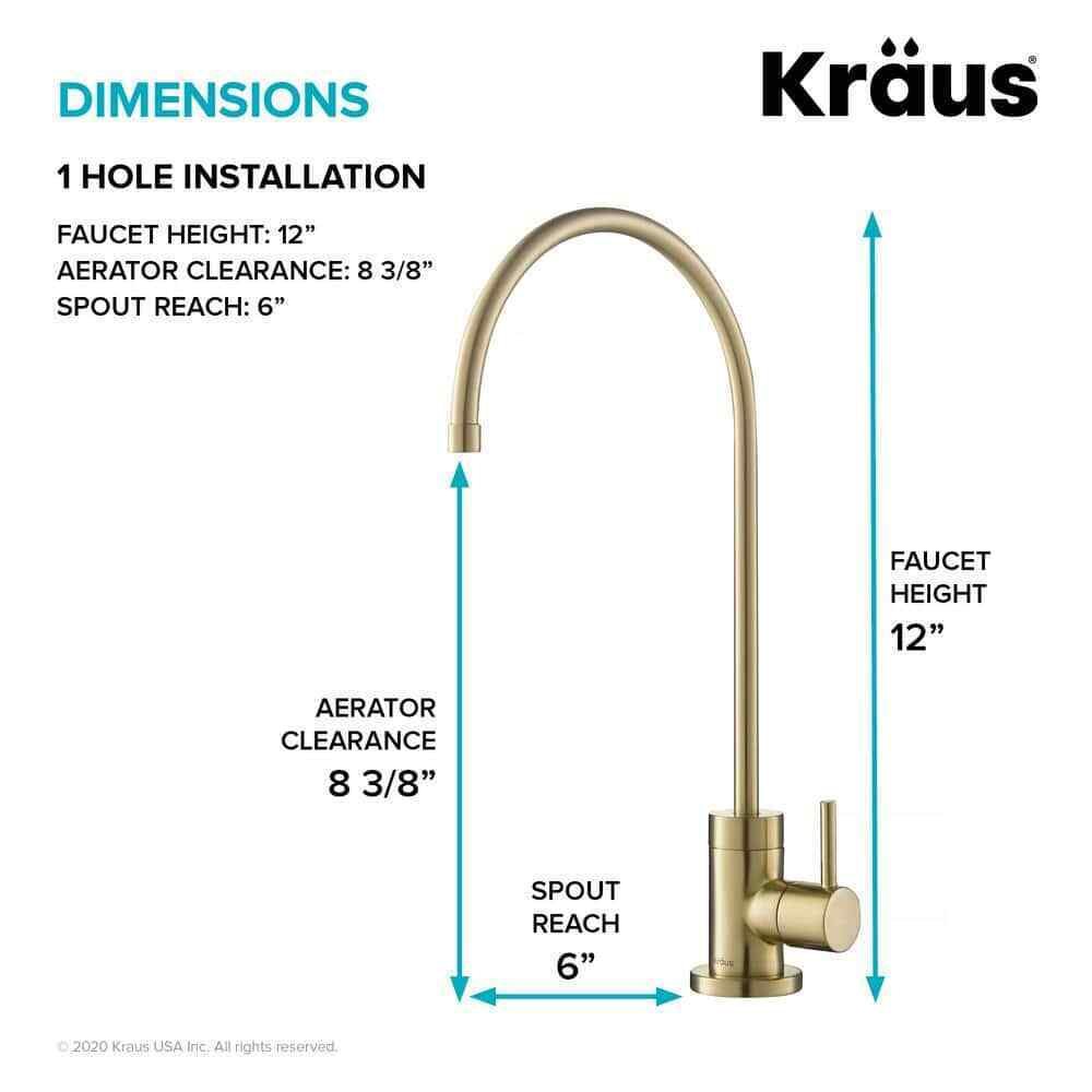 KRAUS Purita Single Handle 100% Lead-Free Beverage Faucet in Brushed Gold