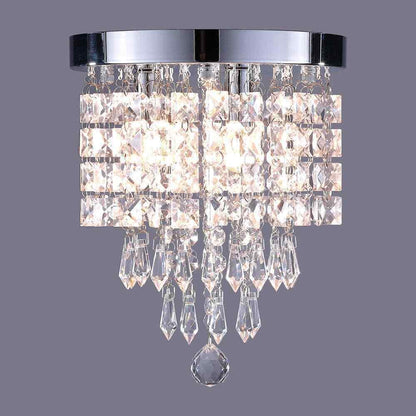 Merra 8.7 in. 3-Light Chrome Flush Mount��Chandelier��Light with K9 Crystals