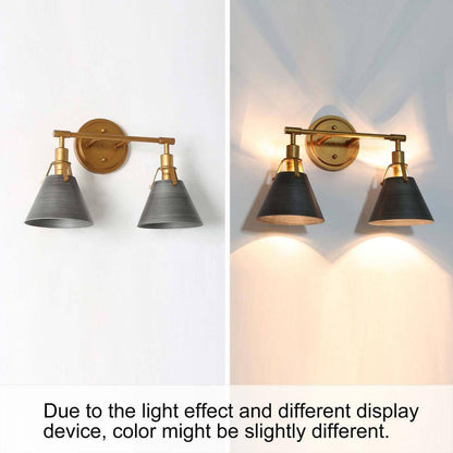 LNC Vintage Gold/Gray Modern Vanity Light with Bell/Cone Shades