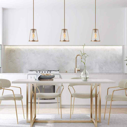 LNC 1-Light Gold Modern Pendant Lighting Contemporary Hanging Light Fixture