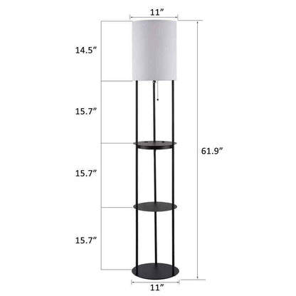 Cedar Hill 63 in. Black Bookshelf Lamp w/ 2 USB Ports