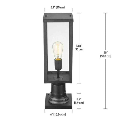 Globe Electric Bowery 1-Light Matte Black Outdoor Lamp Post Light Fixturee