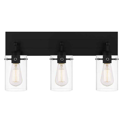 Hampton Bay Regan 21 in. 3-Light Matte Black Bathroom Vanity Light