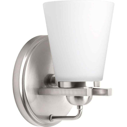 Progress Lighting Flight Collection Brushed Nickel Etched Glass Vanity Light