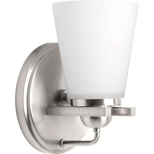 Progress Lighting Flight Collection Brushed Nickel Etched Glass Vanity Light