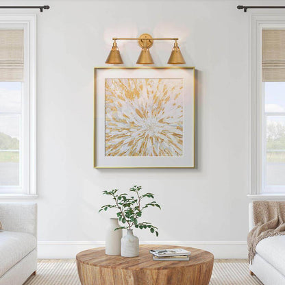LNC Vintage Gold Bathroom Vanity Light Mid-Century 3-Light Bell Wall Sconce