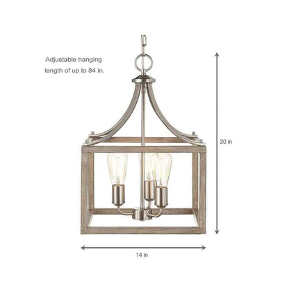 Hampton Bay Boswell Quarter 14 in. 3-Light Brushed Nickel Farmhouse Chandelier