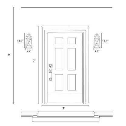 LNC Craftsman 1-Light Rusty Bronze Outdoor Wall Lantern Sconce 2-Pack