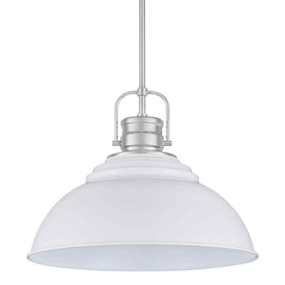 Home Decorators Shelston 16 in. 1-Light White and Chrome Farmhouse Light