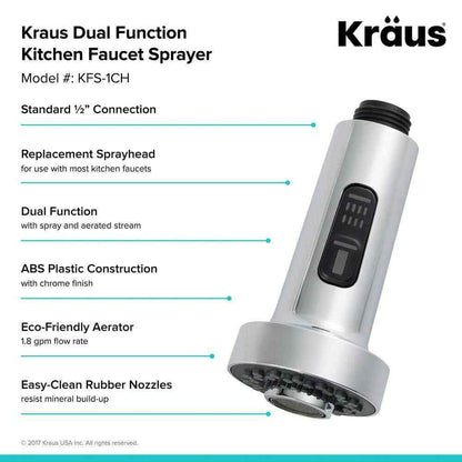KRAUS Kitchen Faucet Spray Head in Chrome KFS-1CH