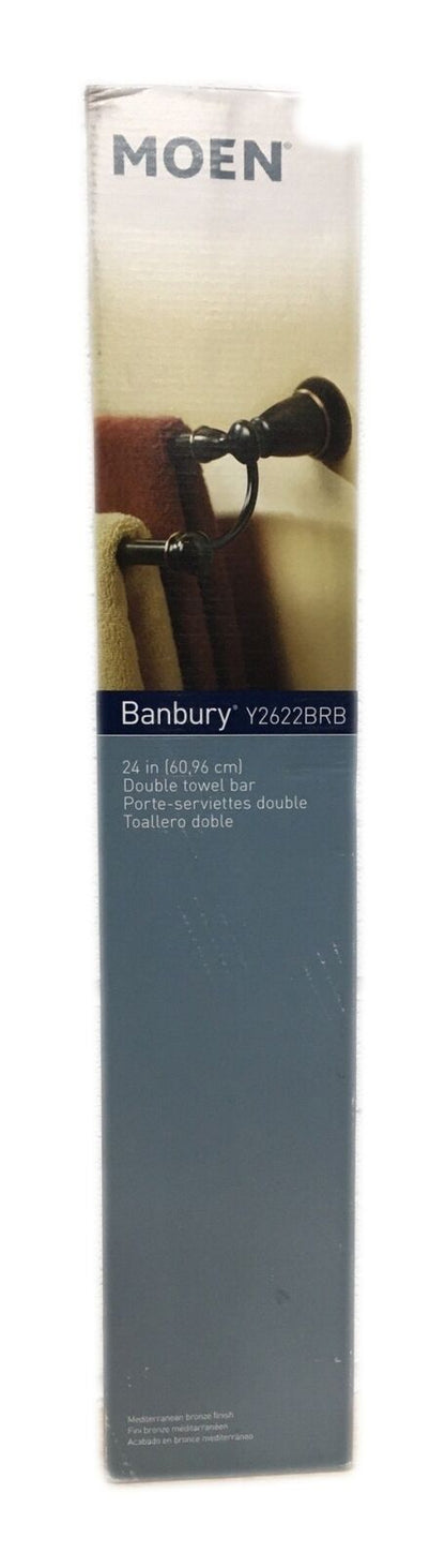MOEN Banbury 24 in. Double Towel Bar in Mediterranean Bronze Y2622BRB