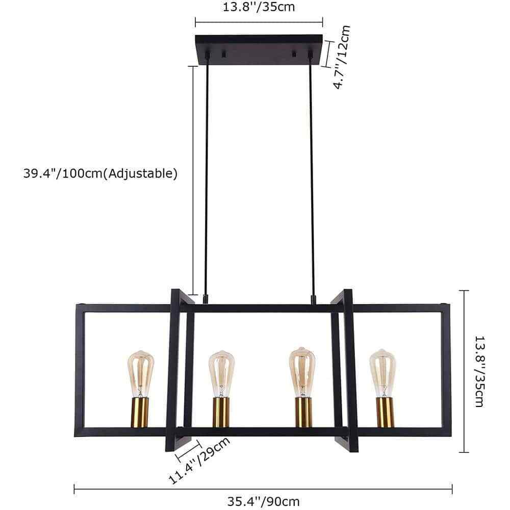 EDISLIVE Ferrill 4-Light Modern Kitchen Island Industrial Linear Chandelier