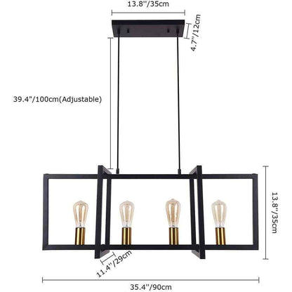 EDISLIVE Ferrill 4-Light Modern Kitchen Island Industrial Linear Chandelier
