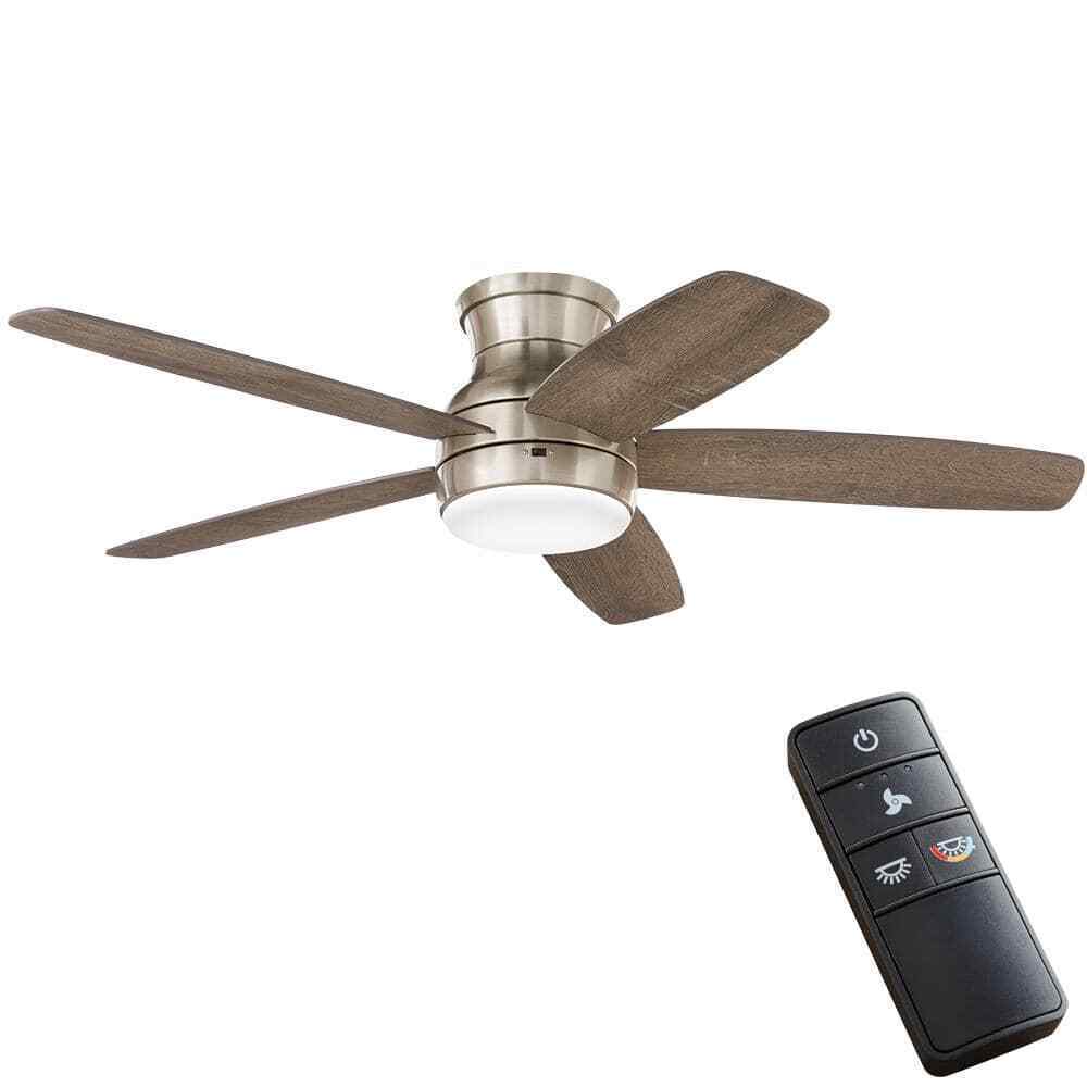 Home Decorators Ashby Park 52 in. White LED Brushed Nickel Ceiling Fan