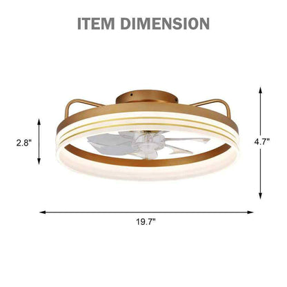 Bella Depot 20 in. LED Indoor Gold Dimmable Ceiling Fan w/ Light and Remote