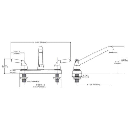 Non-Metallic 2-Handle Low-Arc Kitchen Faucet in Chrome HS81894E0CP