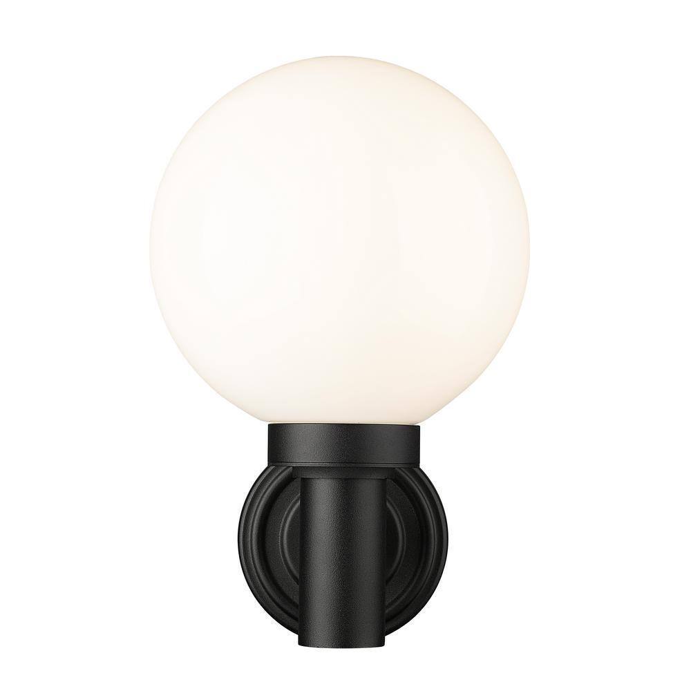 Laurent 1-Light Black Hardwired Cylinder Outdoor Wall Sconce 597M-BK